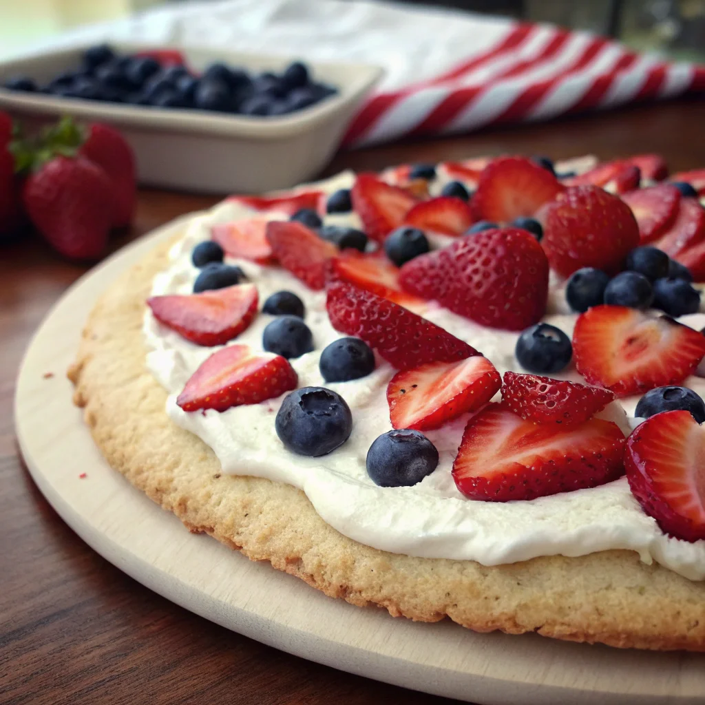 Red, White and Blue Dessert Pizza